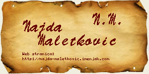 Najda Maletković vizit kartica
